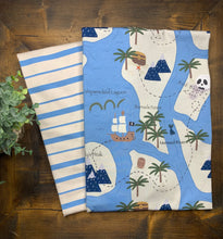 Load image into Gallery viewer, Bamboo Cotton Lycra- Blue/Cream Textured Stripes-Coordinates with Treasure Island
