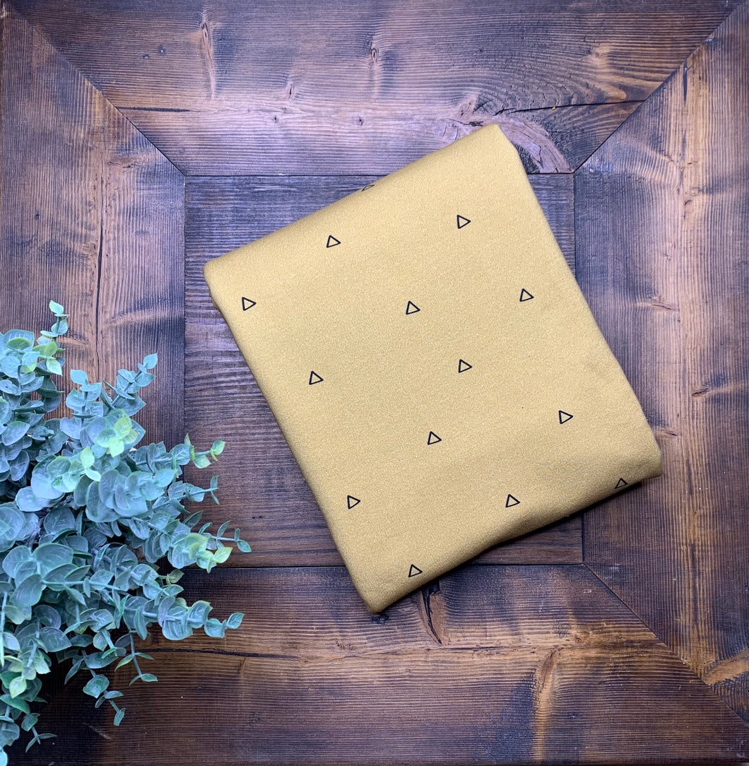 Organic Cotton/Spandex French Terry-Mustard Triangle