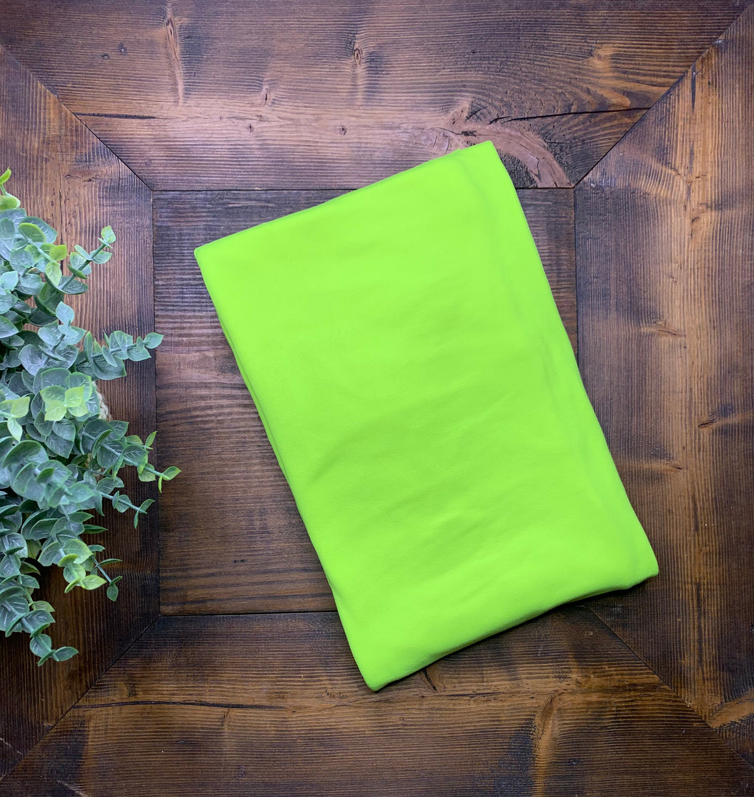Double Brushed Poly Fabric- Neon Yellow