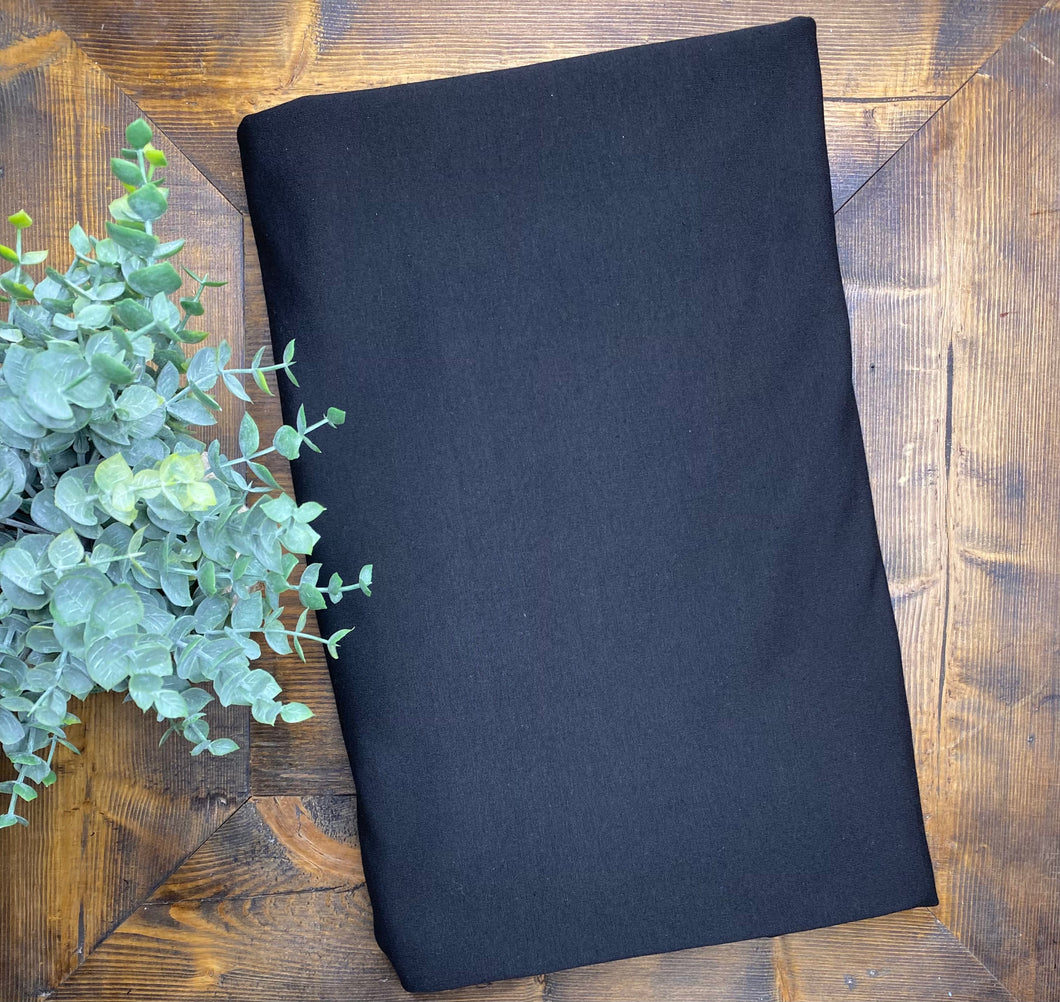 Bamboo Cotton Lycra OR Organic Cotton/Spandex French Terry- Black